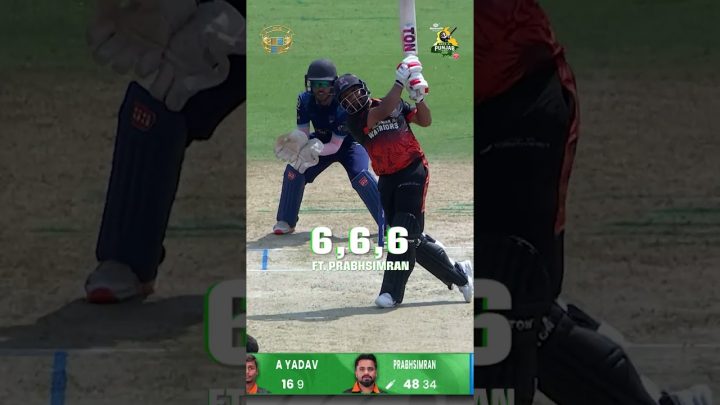 Six, six, SIX! 💥🔥Prabhsimran Singh goes full power with a hat-trick of sixes! 🏏